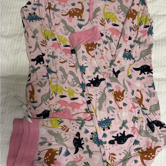 Little Sleepies Pink Dinosaur Pajamas set - Picture 1 of 3